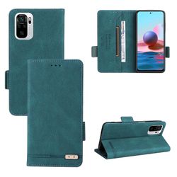 Gangxun Etui til Xiaomi Redmi Note 10s læderetui Folio Flip med kreditkortspor Etui Coque Grøn