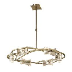 Inspired Lighting Kromo Teleskopisk Semi Flush 6 Light G9 Runde, Antique Messing
