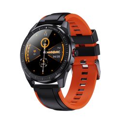 Sn88 Smartwatch Full Circle Full Touch Puls Opkald Påmindelse Step Meter Ip68 Vandtæt Bluetooth armbånd Sort og orange