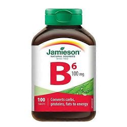 Jamieson Vitamins Jamieson-vitamiinit B6-vitamiini pyridoksiini HCI, 100 mg, 100 tablettia
