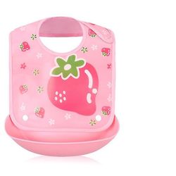 Baby Tegneserie Bib aftagelig vandtæt frokost fodring hagesmæk strawberry