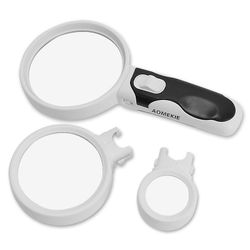 Forstørrelsesglas 2,5x 5x 16x led-lys Håndholdt stærk forstørrelsesglas Jumbo størrelse Belyst forstørrelse