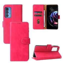 Etui til Motorola Moto Edge 20 Pro Cover Premium læder med kortholder Flip Folio magnetisk etui Etui Coque - sort Pink
