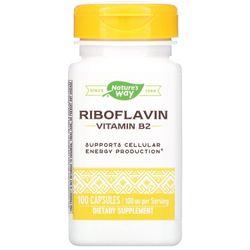 Nature's Way Luonnon tapa, riboflaviini, B2-vitamiini, 100 mg, 100 kapselia