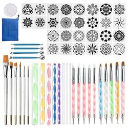 58 Pcs mandala maleri værktøj skabelon diy graffiti kunst søm forsyninger at02