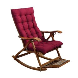 Lepotyynyn pehmeä vaihto Korkea istuintyyny kiinnityshihnalla Suuri keinutuolin penkkityyny Viininpunainen