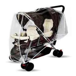 Universaali kahden rattaiden sadesuoja vierekkäin vedenpitävä läpinäkyvä PVC-vaunujen pölytiivis 1 tyyli 2