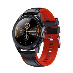 Sn88 Smartwatch Full Circle Full Touch Puls Opkald Påmindelse Step Meter Ip68 Vandtæt Bluetooth armbånd Sort og rød