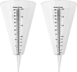 Yhteensopiva sademittarin, ulkona, 2 kirkkaan kartion sademittarin kanssa kaksinkertaisella asteikolla 2024 Walkbee Walkbee 8324 B