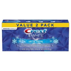 Crest 3d White Teeth Whitening Toothpaste, Arctic Fresh, 3,8 oz x 2 ea
