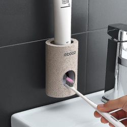 Automatisk tandkrämsdispenser Giftfri vägghängare Montera Dammsäker tandkrämspressare B