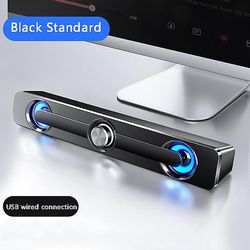 Sajygv USB-kablet høyttaler for datamaskin, soundbar, stereo subwoofer, surround sound box, led, pc, laptop, telefon, nettbrett, mp3, urettferdig J...