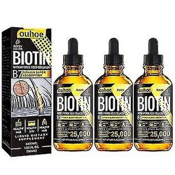 OUHOE 3x Biotiini Hiusten kasvuöljy B7-vitamiini Eteerinen Hiusöljy Hoito Preventing Loss Restorer eteerinen öljy 30ml 3 kpl