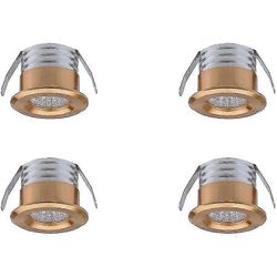 4 kpl upotettuja mini-LED-kohdevaloja, 3 W, lämmin valkoinen kulta