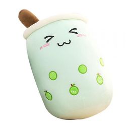 Mikasa Udstoppet Boba Plys Bubble Tea Plys Pillow, Hugging Cushion Plys Food æble2 35cm