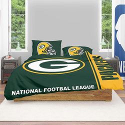 v4553 Lakanat NFL Green Bay Packers pussilakanasetti Tyynyliina Vuodevaatteet Pehmeät vuodevaatteet Lakanat IU4553 135x200cm 53x78in
