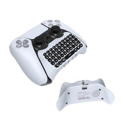 Tangentbord för trådlös handkontroll för Ps5, Bluetooth 3.0 Mini bärbar gamepad chatpad med inbyggd högtalare och 3,5 mm ljuduttag för Playstation ...