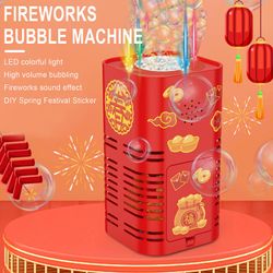Kakanwo Bubble Maker Machine med 12-hulls og Bubble Fire-Work Elektrisk automatisk Bubble Maker Machine Rød Free Size