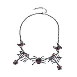 Halloween tarantula edderkopp web halskjede krystall