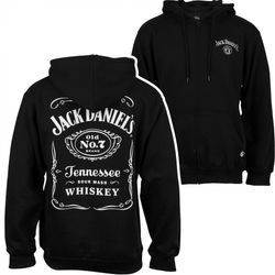 Liquors Jack Daniel's Label hættetrøje med lynlås foran og bagpå Sort X-Large