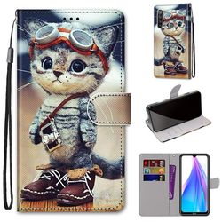 Foxdock Sag for Xiaomi Redmi Note 8t Creative Pattern Tui Magnetisk Card Holder Wallet - Kitten