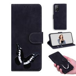 Etui til Oppo A94 5g / A95 5g Butterfly Cover Premium Læder Magnetisk- Pink Sort