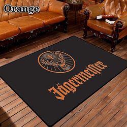 Jagermeister Deer Logo Tryktæppe til stue Hjem indretning Sofabord Stort område tæppe Skridsikker soveværelse Gulvmåtte -gt Orange 50x80cm 20x31inch