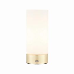Endon Collection Lighting Dara 1 Lys bordlampe børstet messing, Matt Opal Duplex Glas, E14