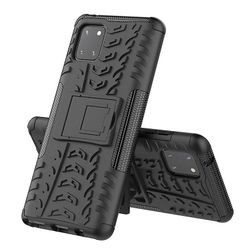 Shockproof rustning sag for Samsung s10 lite/m80s/a91 med støttefod all inclusive dække sort rpc1762