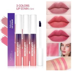 unbrand Peel Off Lip Stain Tattoo, erittäin pigmenttinen Peel Off Liner Pitkäkestoinen siirtosuojattu Kuori pois huulten sävytahra 3 kpl