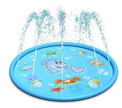 Yunshu Vand Spray Pad Børn leger i vand legetøj Play Mat Udendørs Lawn Mat dolphin