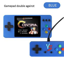 Ny generation håndholdt spil spiller med 3,0 tommer LCD Retro videospil konsol indbygget 500 spil pocket console til børn voksen BLÅ med Gamepad
