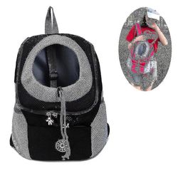 Pet Ryggsäck Carrier Dog Carrier Väskor Utomhus Cykling Flygbolag Approved_s Svart