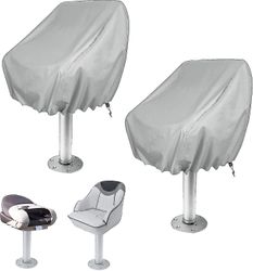 2 Pack Båt Sete Cover, Utendørs Vanntett Sokkel Pontoon Kaptein Båt Benk Stol Setetrekk, Oxford Fabric Helm Stol Beskyttende Trekk