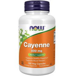 NOW Foods NU livsmedel Cayenne 500mg kapslar 100