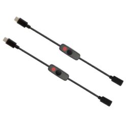 Virtakytkin USB Type C merkkivalolla uros-naaras USB-C-jatkokaapelikytkin Raspberry Pi 4B 2kpl Musta