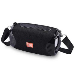 T&G TG532 10W langaton Bluetooth-kaiutin vedenpitävä kannettava ulkona minipylväslaatikko kaiutin FM-radiolla Musta