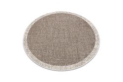 RugsX TÆPPE SIZAL FLOORLUX 20401 Ramme CIRCLE taupe / champagne brun circle 160 cm