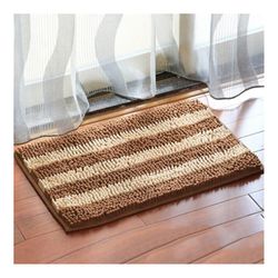 Ruili Chenille Fod Skridsikker måtte brun 40*60cm