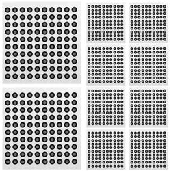 1000 pisteen 3D-skannauksen merkkipisteet. Kädessä pidettävä 3D-skanneri heijastaa kohdepisteen sisäpuolelle 3 ja ulkopuolelle 6 mm metalliosille. ...