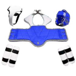 Taekwondo täydet suojavarusteet, mukaan lukien kypäräpanssari, potkunyrkkeilyhanskat ja päänsuojavarusteet viisiosainen setti tyttö height 150-170cm