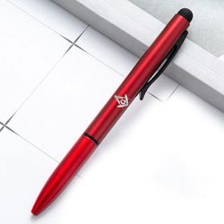 Bricks Masons Gratis gravering multifunktion metal touch frimurerisk pen - (flere farver / bilag) Vin rød
