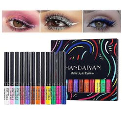12 väriä matta värikäs nestemäinen eyeliner-setti värigeeli eyeliners vedenpitävä korkea pigmentoitu tahrankestävä pitkäkestoinen meikkityökalu