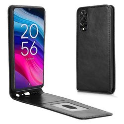TCL 505 T509K, T5094 kotelo korttipaikalla magneettinen pystysuora käännettävä nahka puhelimen kansi - musta Monivärinen Black