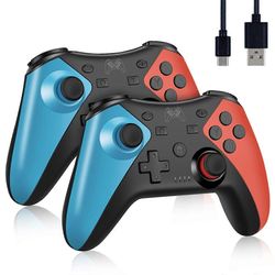 2 kpl langatonta Bluetooth-ohjainta Nintendo Switch Pro -peliohjaimelle, joka on yhteensopiva Switch Pro/Oled/Li -ohjainten kanssa Black