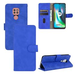 Etui til Motorola Moto G9 Play Cover Premium læder med kortholder Flip Folio magnetisk etui etui coque - sort Blå