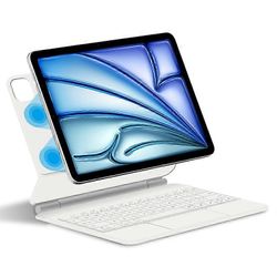 IPad Air 13 (2024) (M2) kelluva magneettikotelo Bluetooth-näppäimistö Multi-Touch-ohjauslevyllä - Wh Monivärinen White