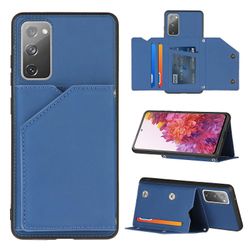 Gangxun Sag til Samsung Galaxy S20 Fe 5g/4g Vintage Cuir Cover Læderetui Kofanger - Bleu