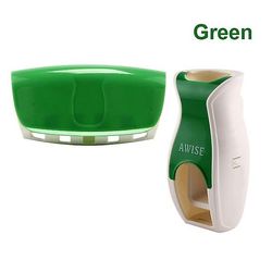 Auto tandpasta Dispenser +5 tandbørste Holder Sæt Væg mount Grøn