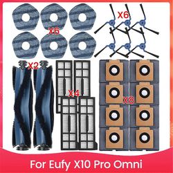Eufy X10 Pro Omni -robottipölynimurin osille Päätelan sivuharjan suodatin moppikangas pölypussit tarvikkeet As Shown